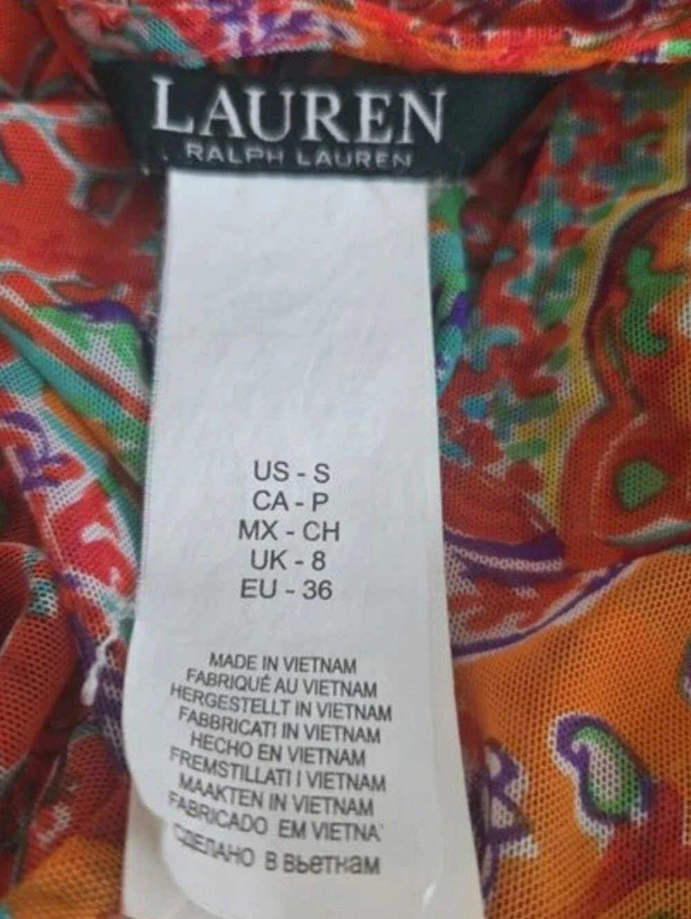Lauren Ralph Lauren Carnivale Paisley Mesh Swim Cover-Up Dress Medium